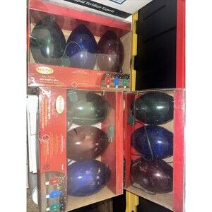 Lot Of 3 Holiday Living 9” Tall Christmas LIGHTS Set of 3 Mini Mighty Bulbs